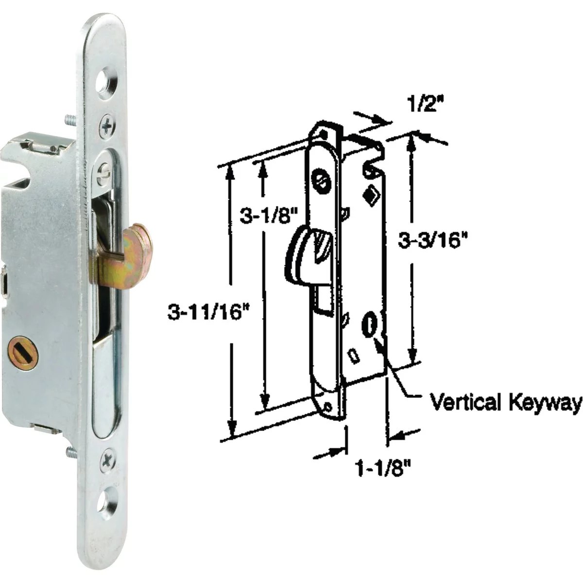 Prime-Line Steel Mortise Patio Door Lock with Mounting Bracket | Do it Best
