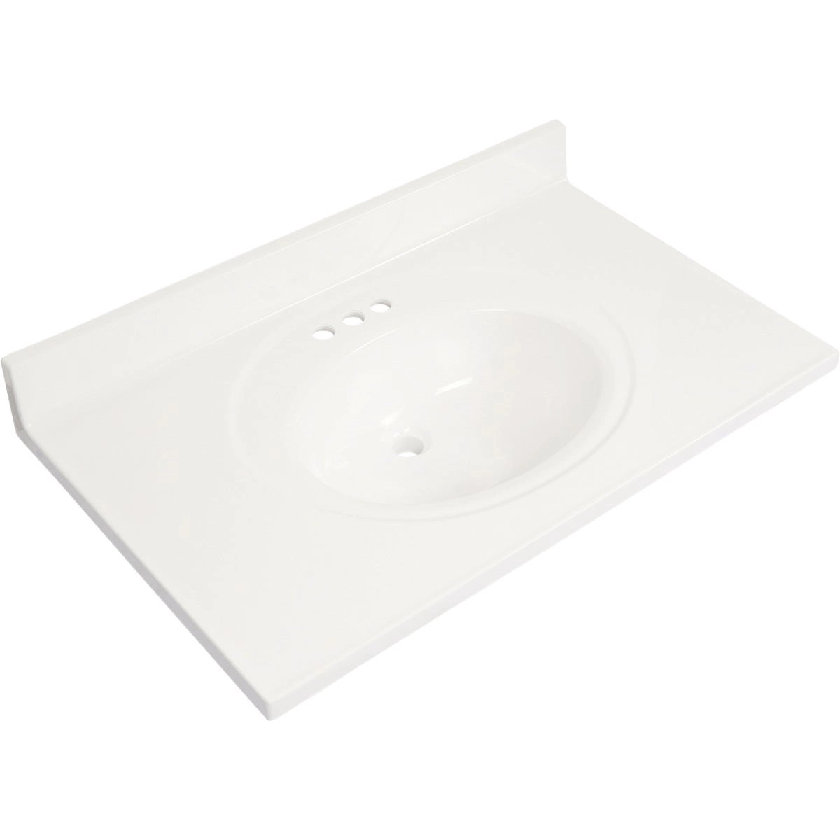 Modular Vanity Tops 37 In. W x 22 In. D Solid White Cultured Marble