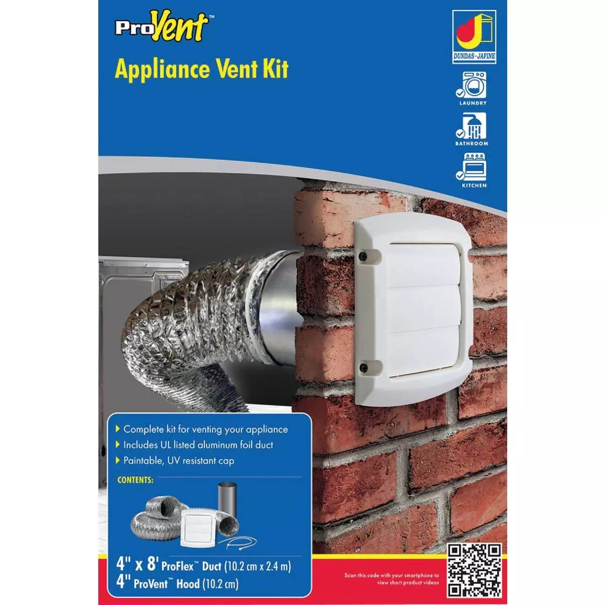 Dundas Jafine White Gas or Electric Dryer Vent Kit (4Piece) Do it Best