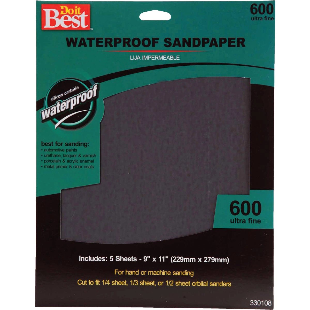 Do it Best Waterproof 9 In. x 11 In. 600 Grit Ultra Fine Sandpaper (5
