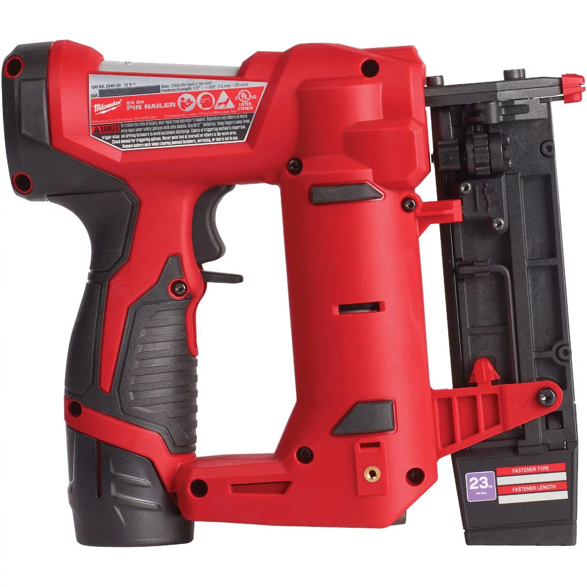 Milwaukee M12 12Volt LithiumIon 23Gauge Cordless Pin Nailer Kit Do