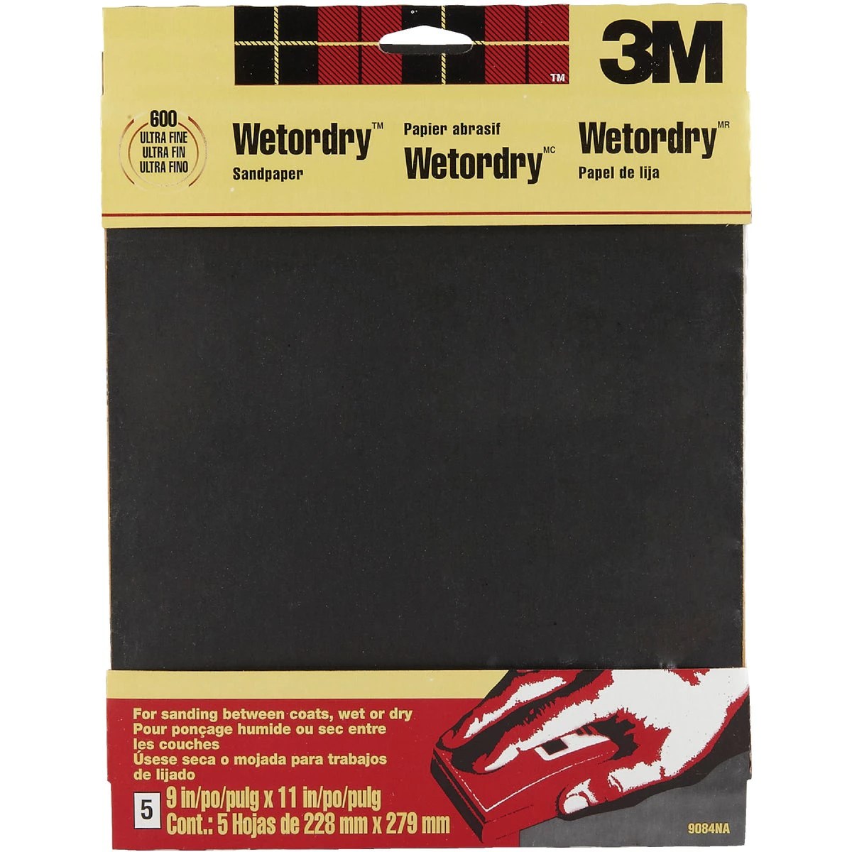 3M Wetordry 9 In. x 11 In. Ultra Fine Sandpaper, 600 Grit (5Pack) Do