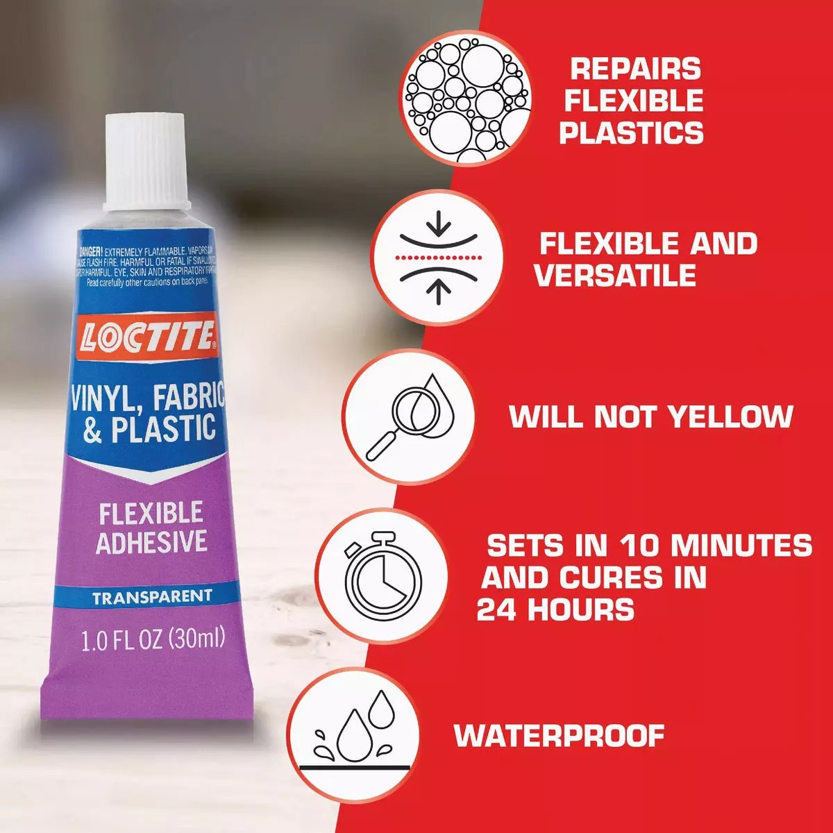 LOCTITE 1 Oz. Clear Vinyl, Fabric, & Plastic Flexible Repair Adhesive Do it Best