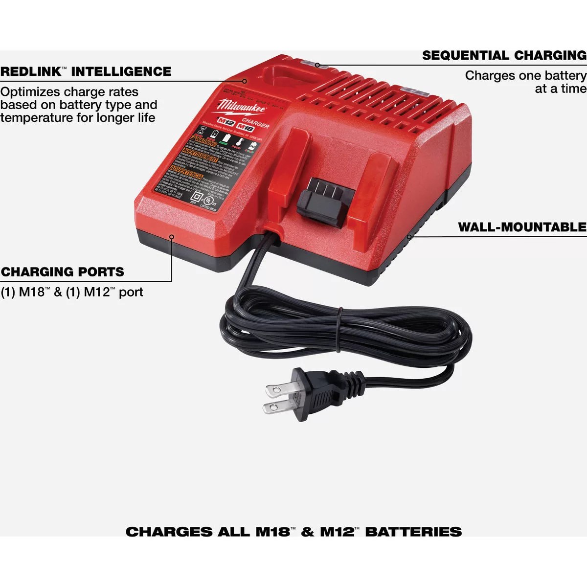Milwaukee M12/M18 Lithium-Ion Multi-Voltage Battery Charger | Do it Best