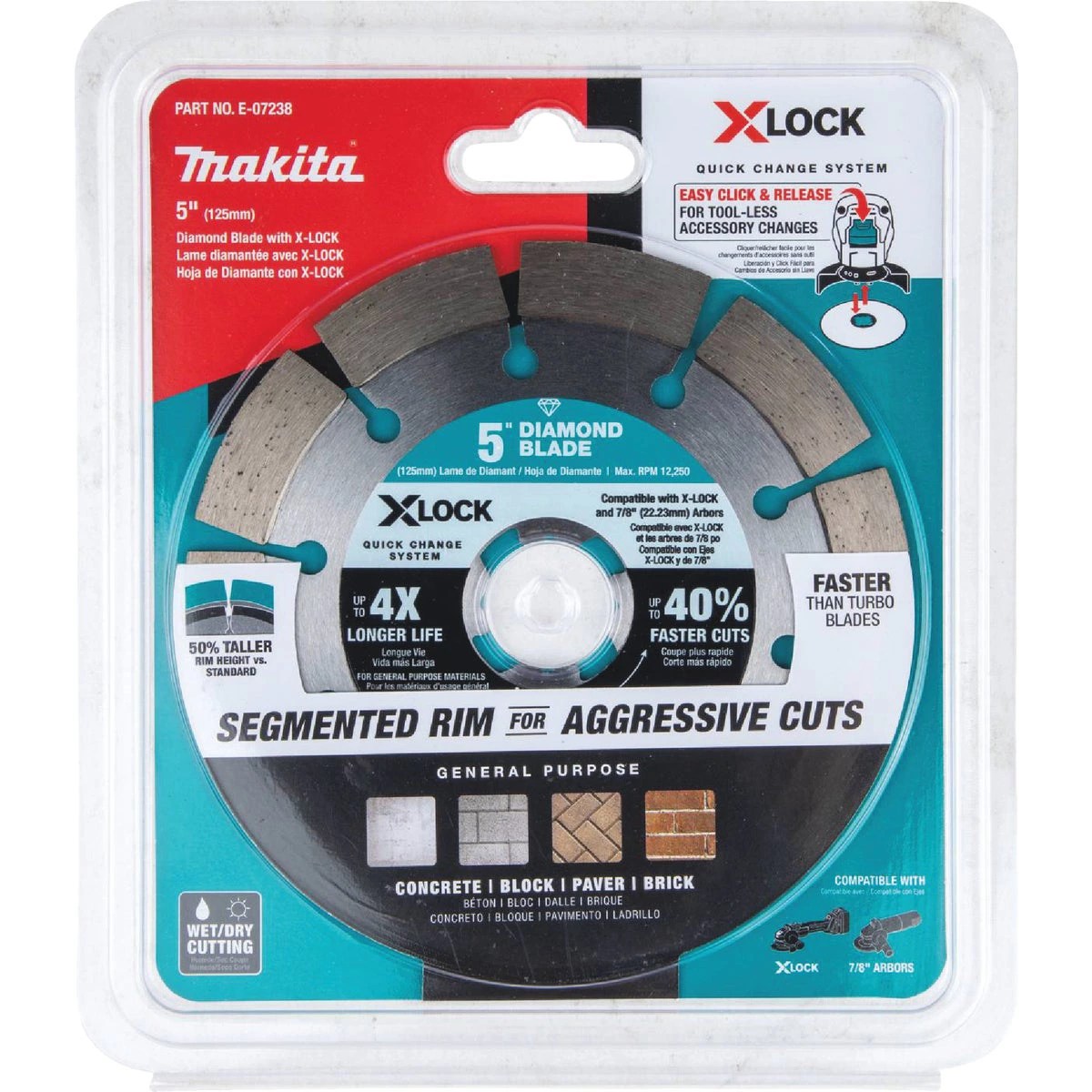 Makita XLOCK 5 In. Segmented Rim Dry/Wet Cut Diamond Blade Do it Best
