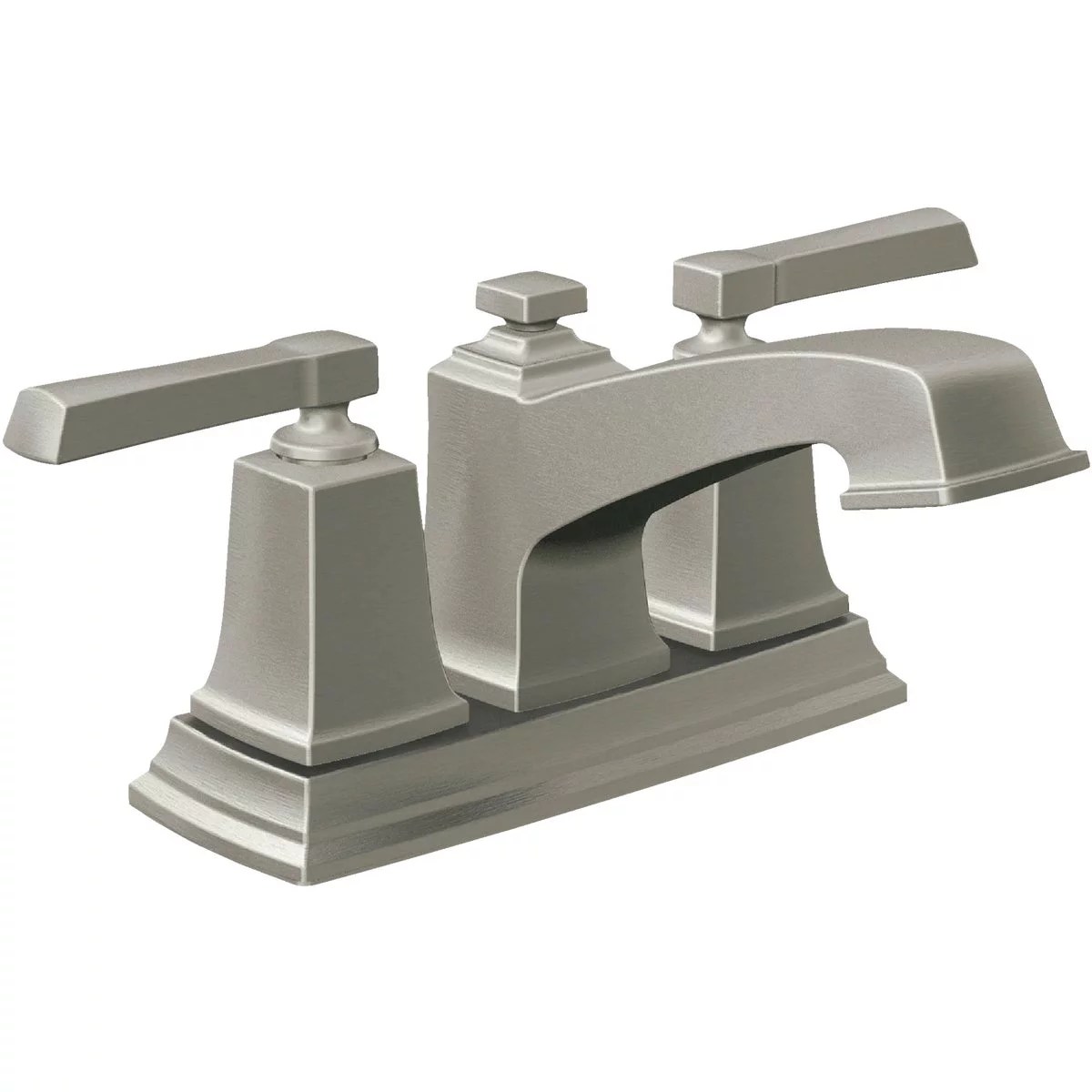 Moen Boardwalk Brushed Nickel 2Handle Lever 4 In. Centerset Bathroom