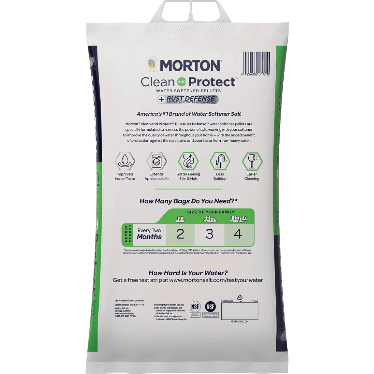 Morton Clean and Protect Plus Rust Defense 40 Lb. Water Softener Salt