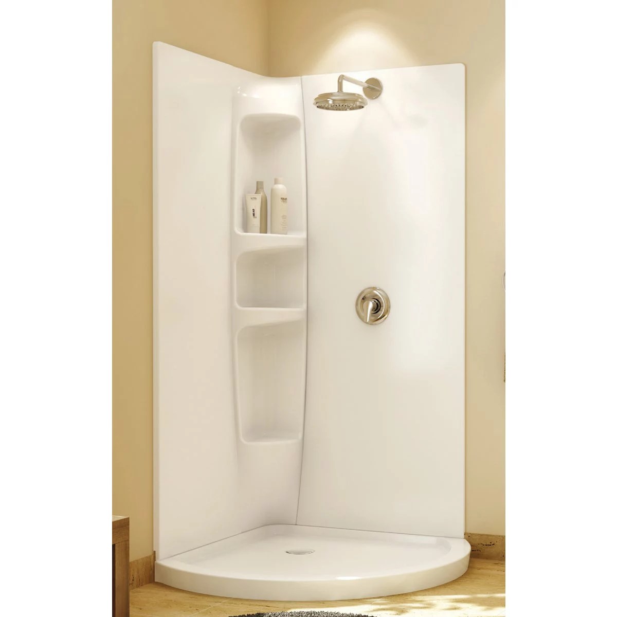 Maax Olympia 36 In. W x 36 In. D x 77 In. H 2Piece Corner Shower Wall