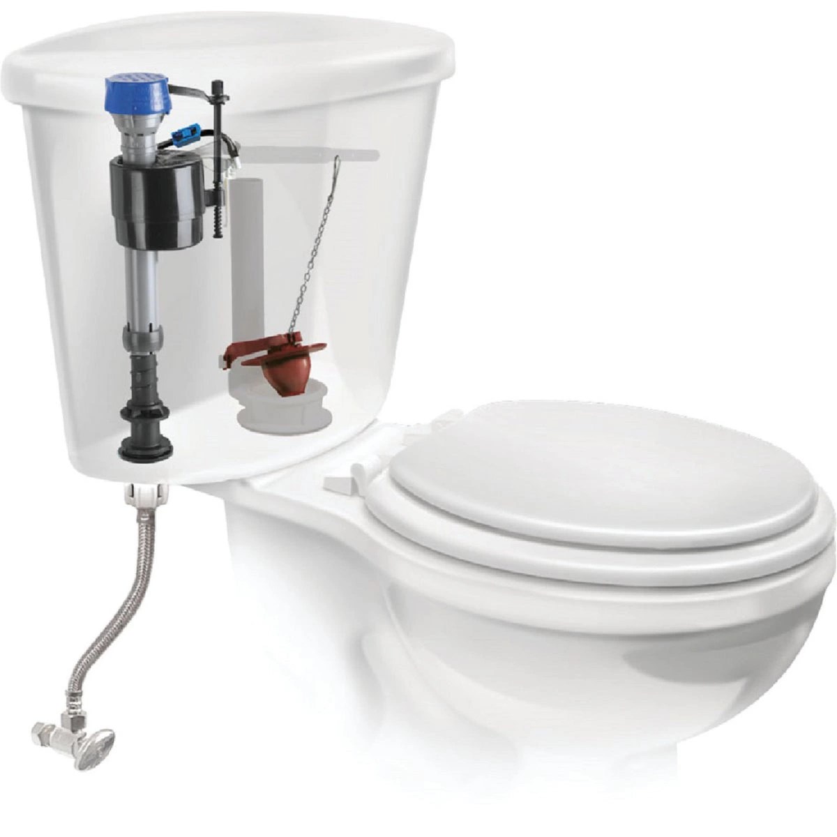 Fluidmaster PerforMAX Fill Valve, Adjustable Flapper & 12 In. Universal Click Seal Toilet