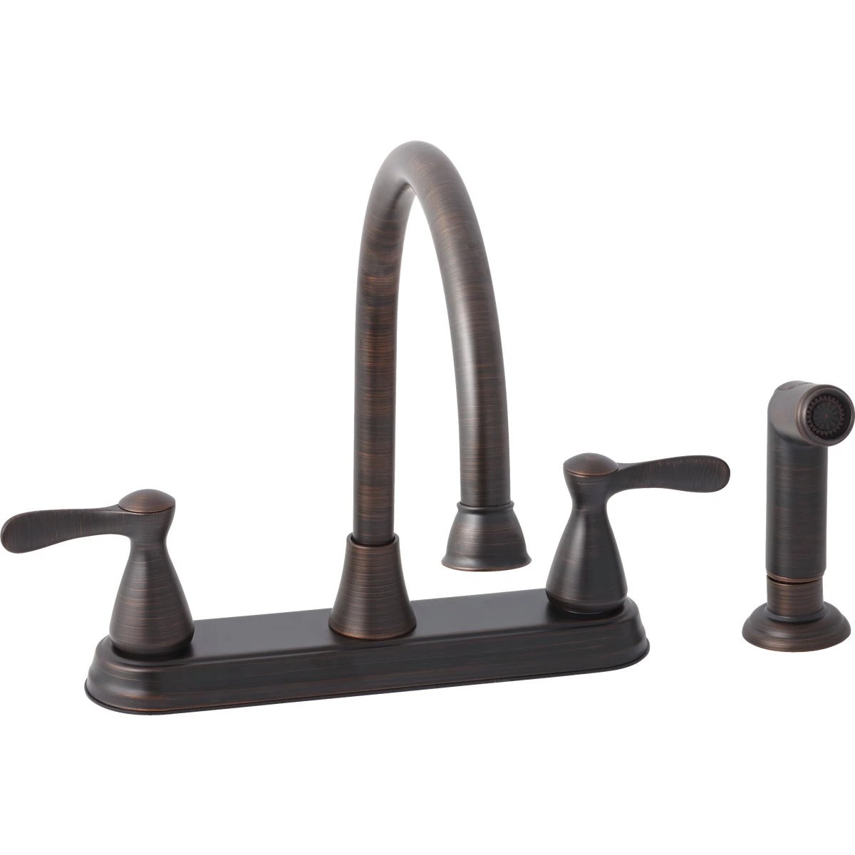 Home Impressions 2Handle Traditional Lever Kitchen Faucet with Side Spray, OilRubbed Bronze