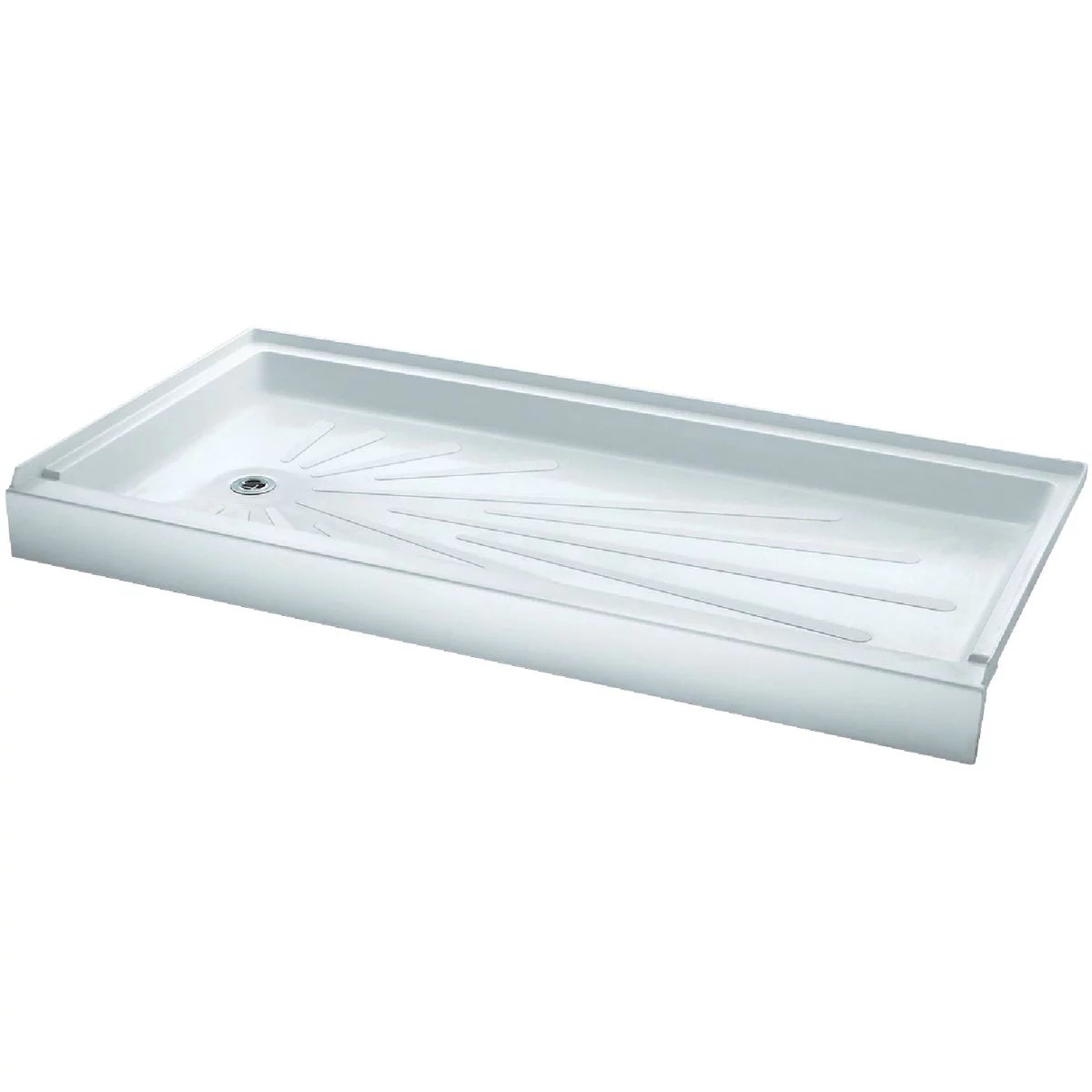 Mustee CareGiver ShowerTub 60 In. W x 30 In. D Left Drain Shower Floor & Base in White Do it Best