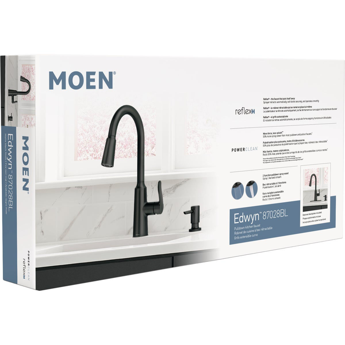 Moen Edwyn 1Handle PullDown Kitchen Faucet with Soap Dispenser, Matte