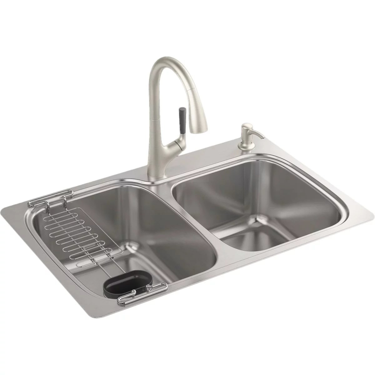 Kohler AllinOne Double Bowl 33 In. x 22 In. x 9 In. Deep Stainless