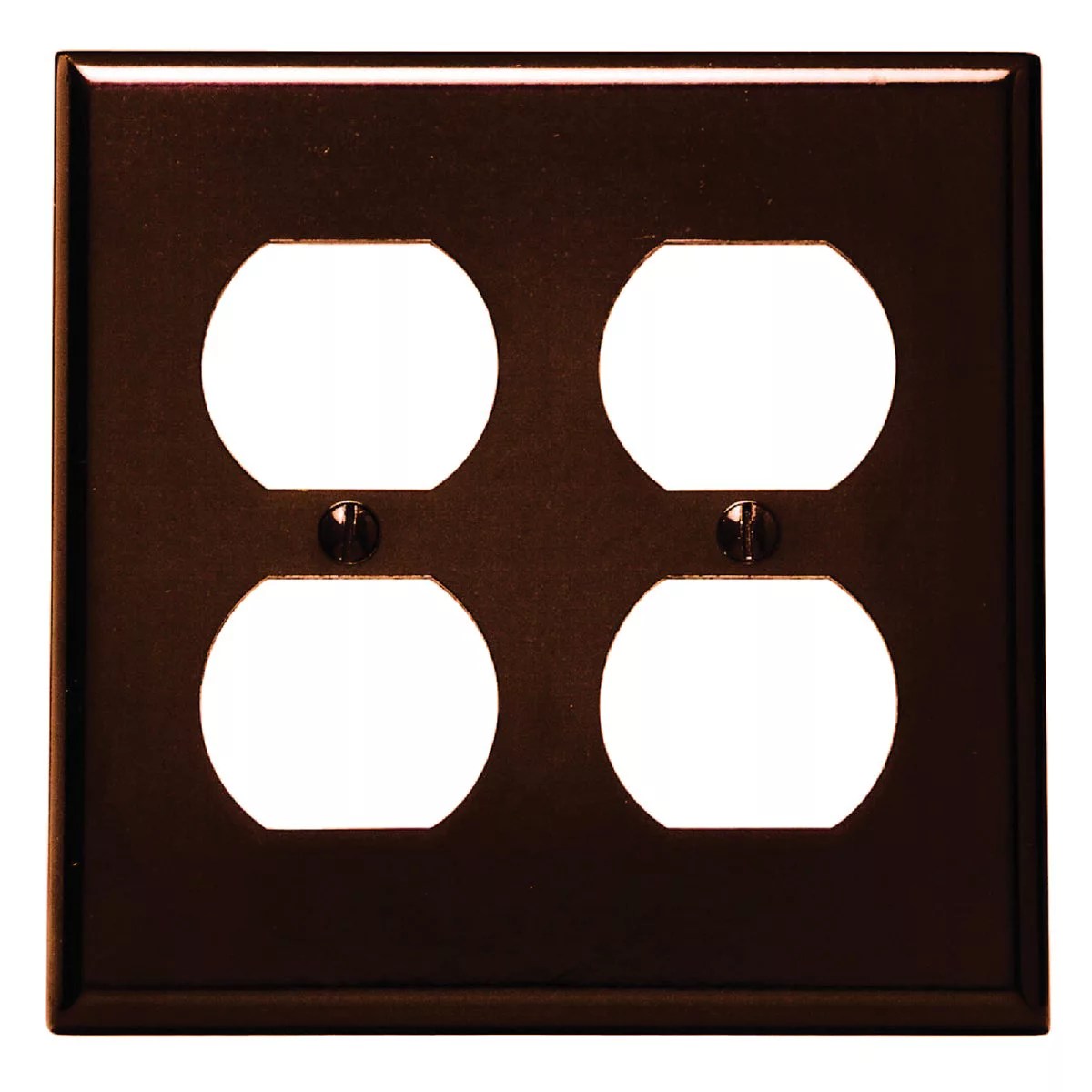 Leviton 2Gang Smooth Plastic Outlet Wall Plate, Brown Do it Best