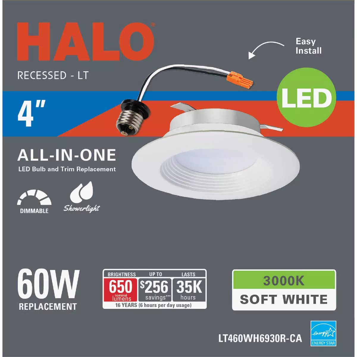 Halo 4 In. New Construction/Remodel Retrofit LED Recessed Light Fixture