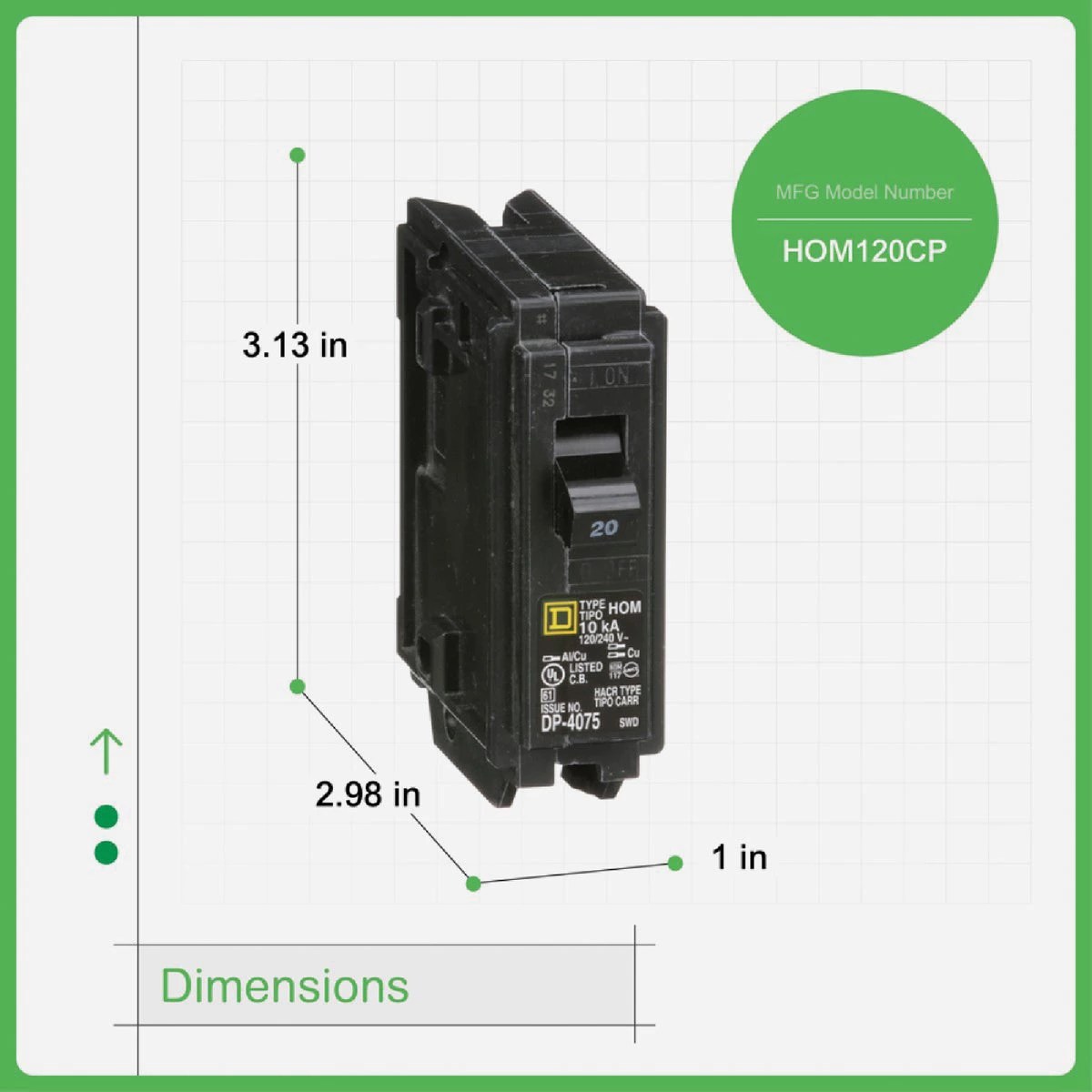 Square D Homeline 20A Single-Pole Standard Trip Circuit Breaker | Do it