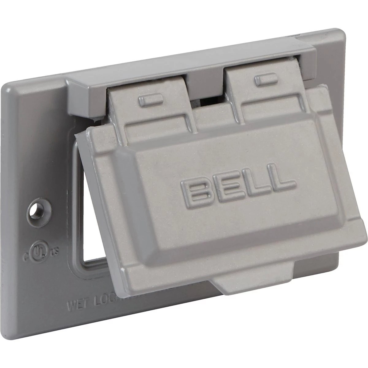 Bell Single Gang Rectangular Aluminum Gray GFCI Outdoor Box Cover Do