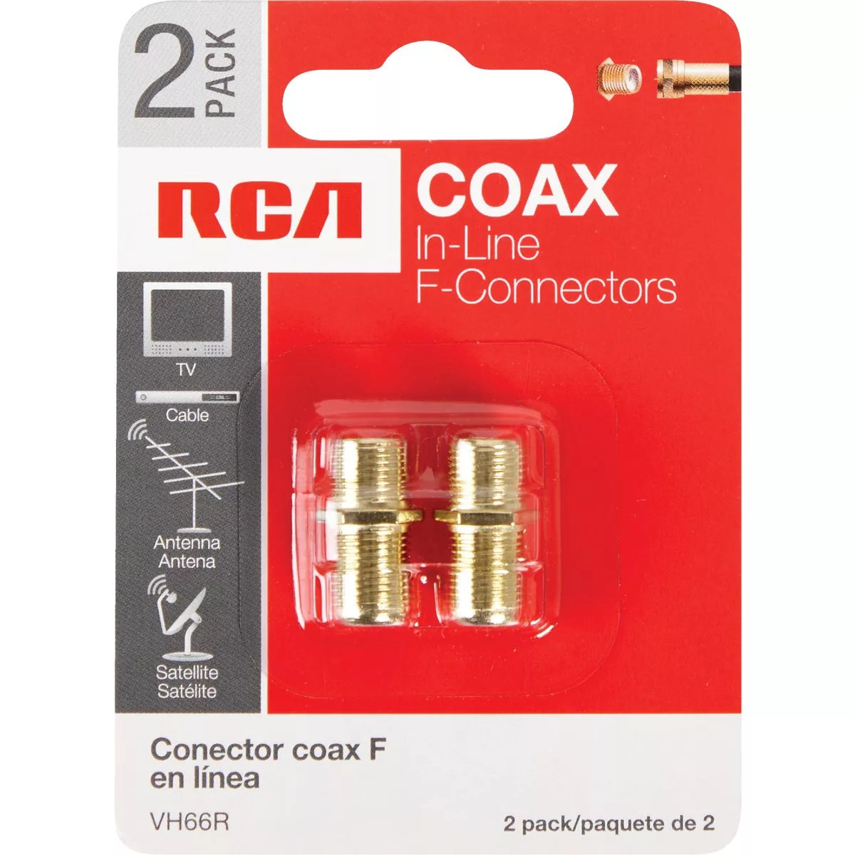 RCA In-Line Feed-Through Coax Connector (2-Pack) | Do it Best