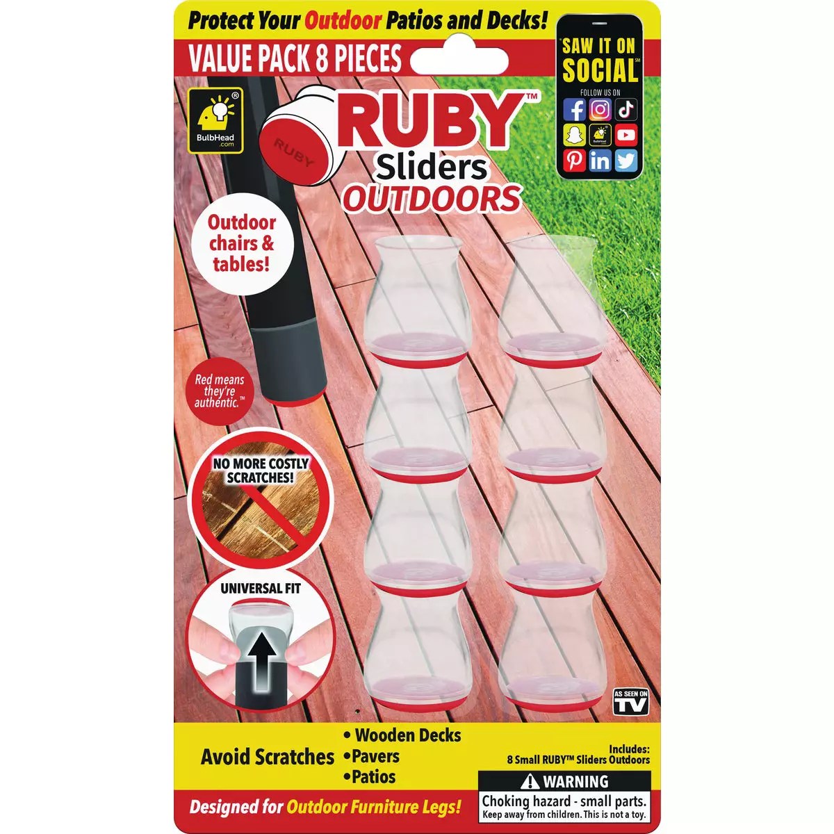 Ruby Sliders Outdoor Patio Furniture Leg Tip (8Count) Do it Best