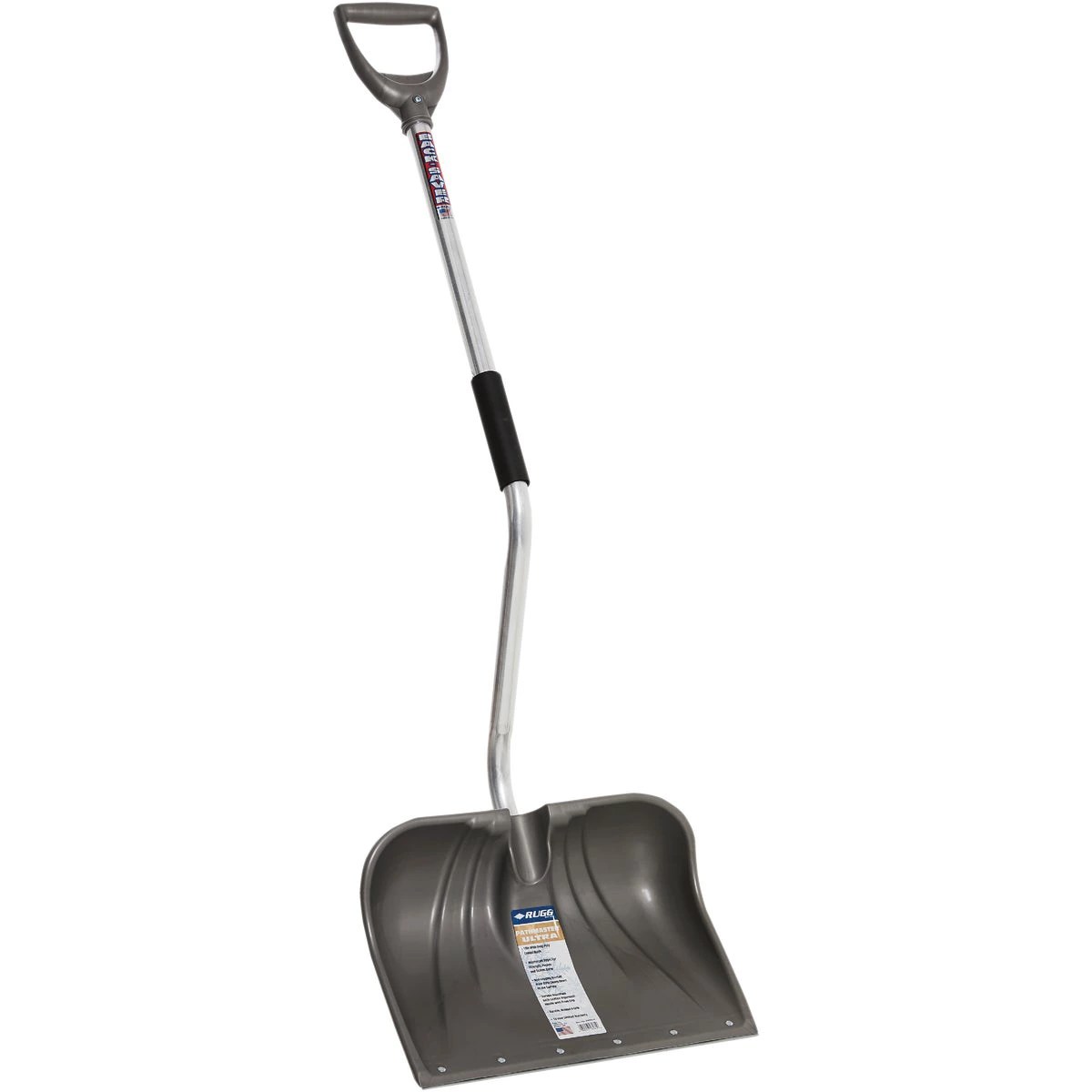 Rugg BackSaver 18 In. Poly Snow Shovel with Steel Wear Strip and 42.5