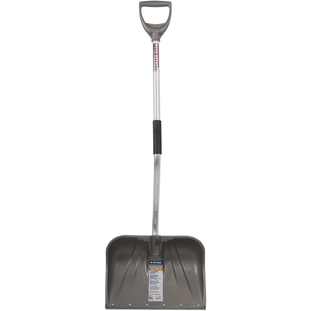 Rugg BackSaver 18 In. Poly Snow Shovel with Steel Wear Strip and 42.5 In. LiteWate Aluminum