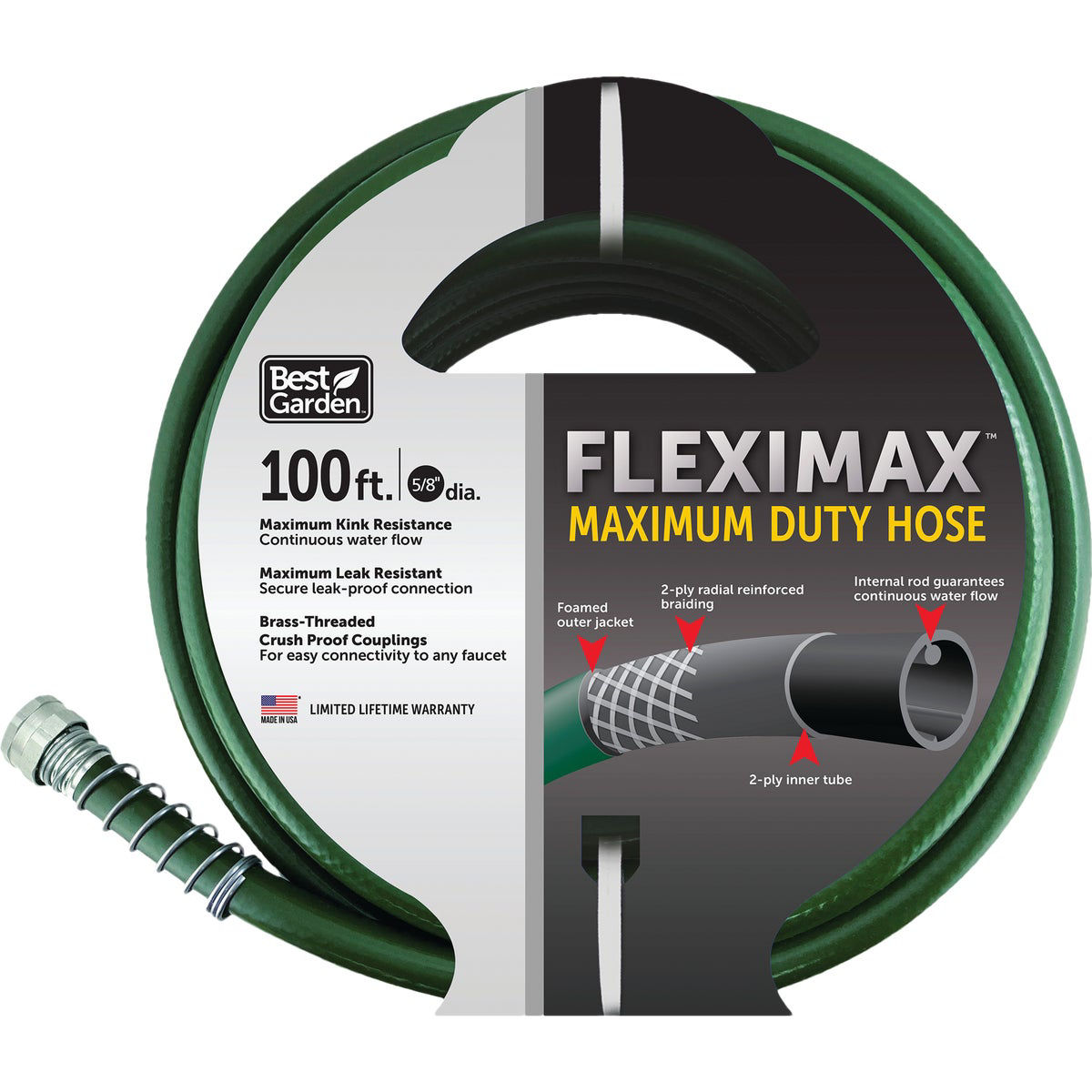 Best Garden 5/8 In. x 100 Ft. FlexiMAX Heavy Duty Hose Do it Best