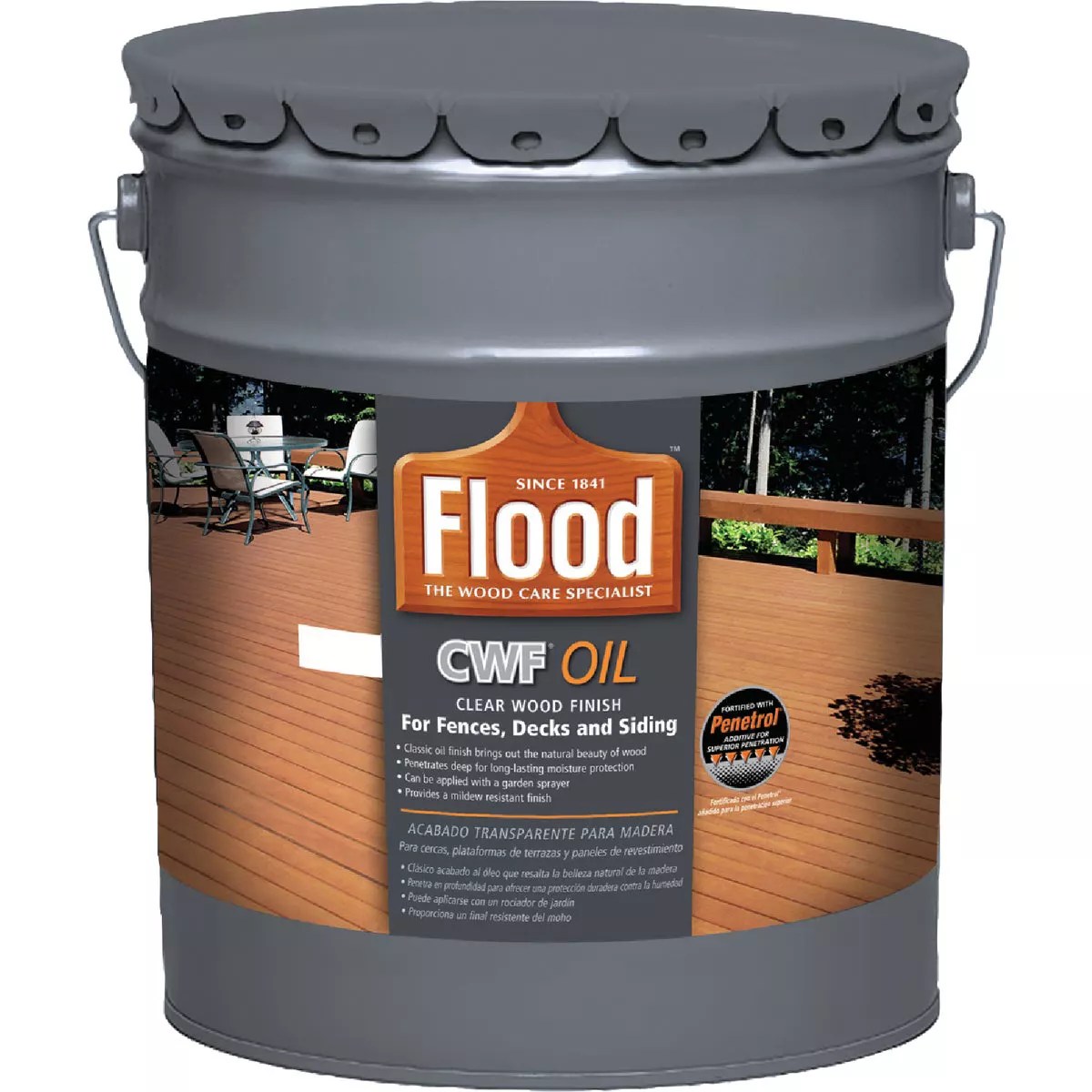 Flood CWF Alkyd/Oil Natural Wood Finish, Natural, 5 Gal