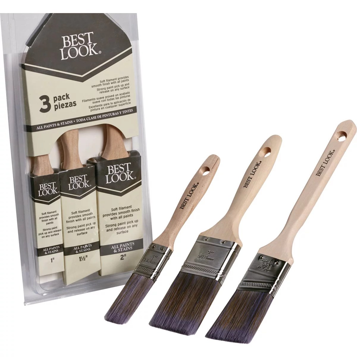 Best Look Polyester Paint Brush Set (3Piece) Do it Best
