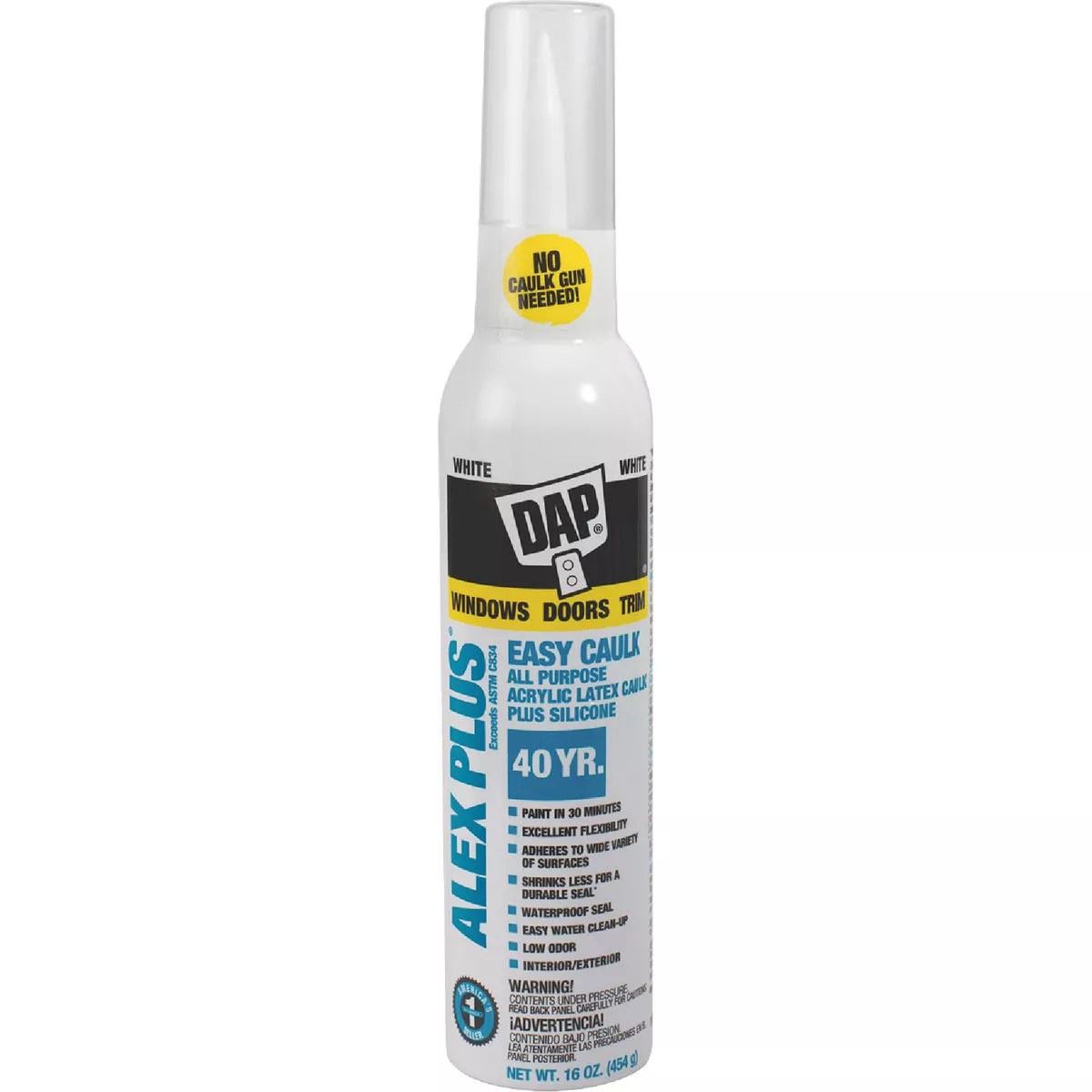 Dap Alex Plus 16 Oz. Easy Caulk White Siliconized Acrylic Latex Caulk