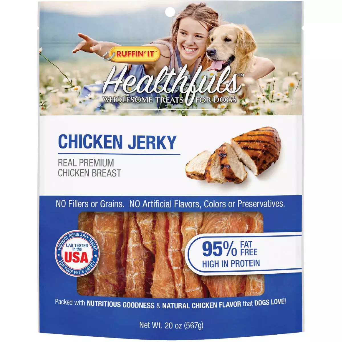Ruffin' it Healthfuls Chicken Jerky Dog Treat, 20 Oz. Do it Best