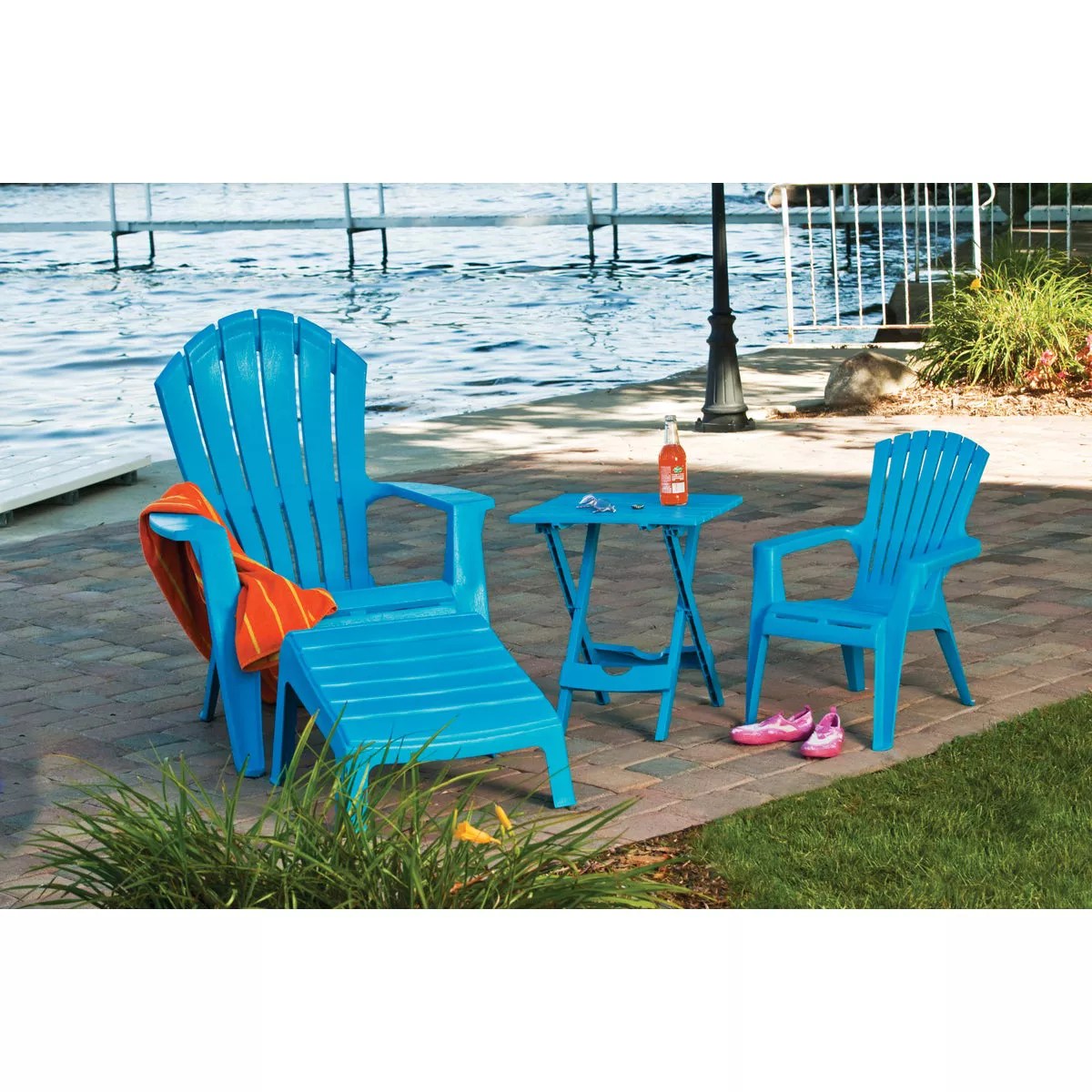 Adams Pool Blue Resin Adirondack Chair Do it Best