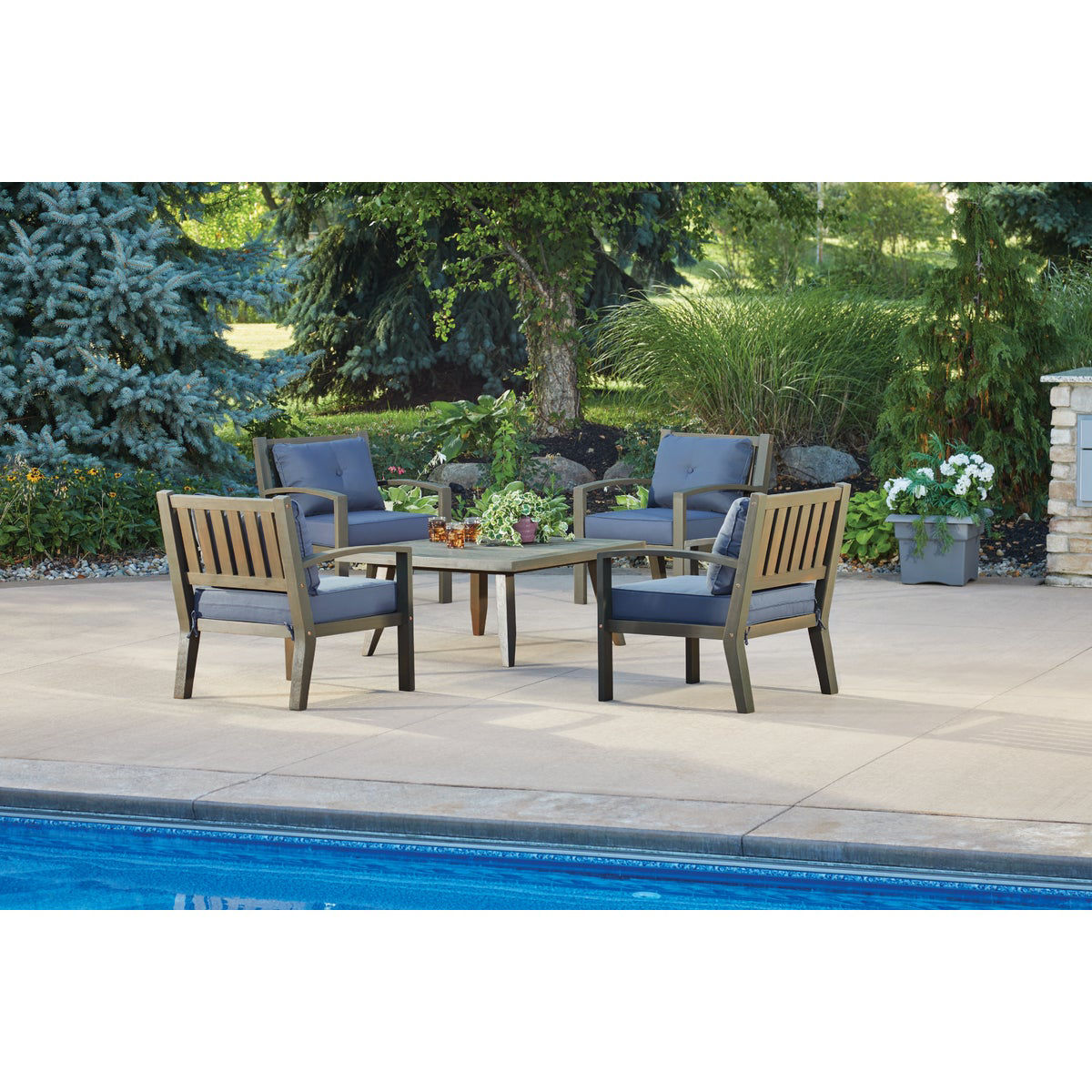 Outdoor Expressions 5Piece Acacia Wood Chat Set Do it Best