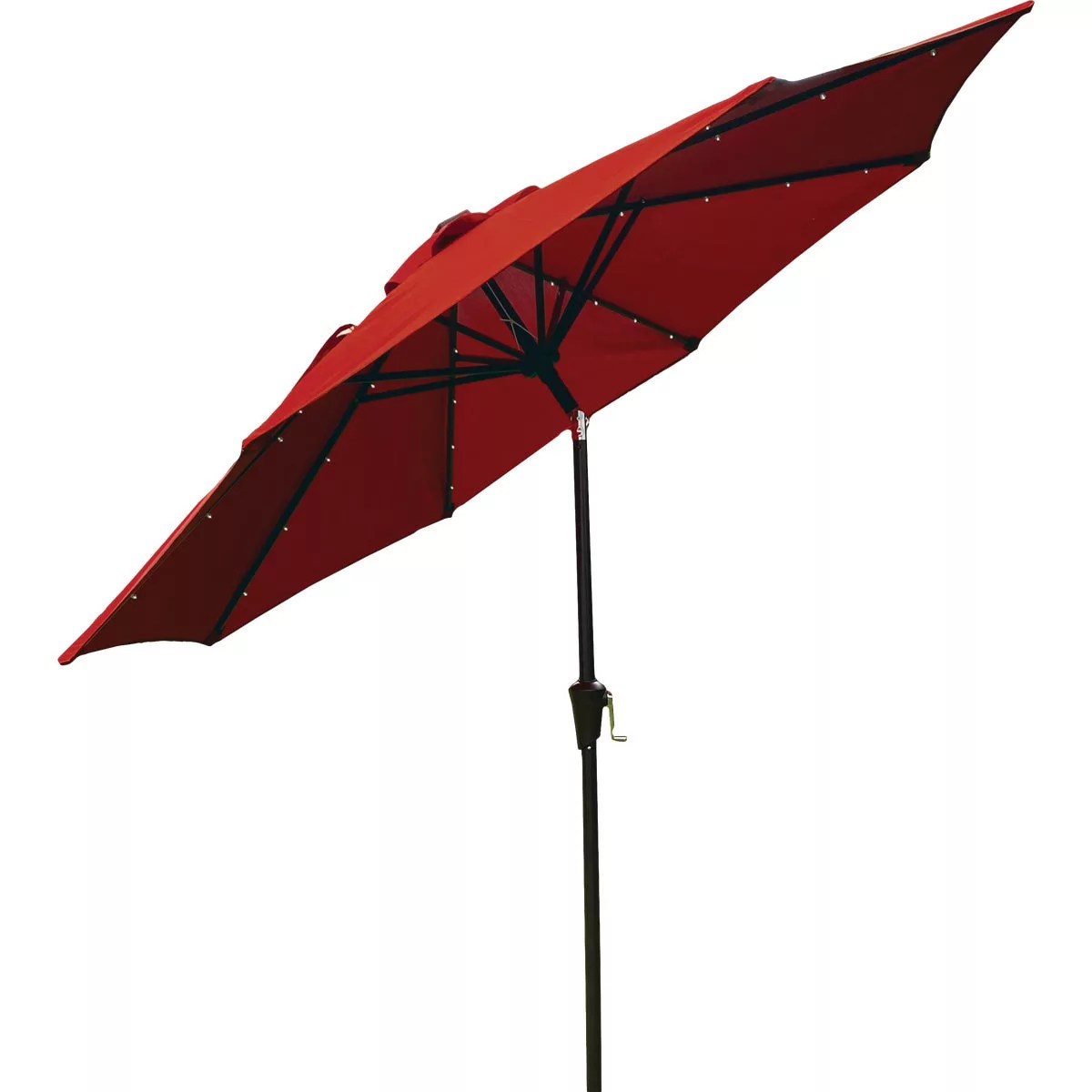 Outdoor Expressions 9 Ft. Aluminum Tilt/Crank Crimson Red Patio