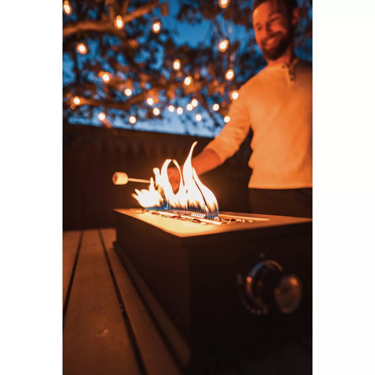 Ukiah Loom X 28 In. Black Rectangle Tabletop Gas Fire Pit Do it Best