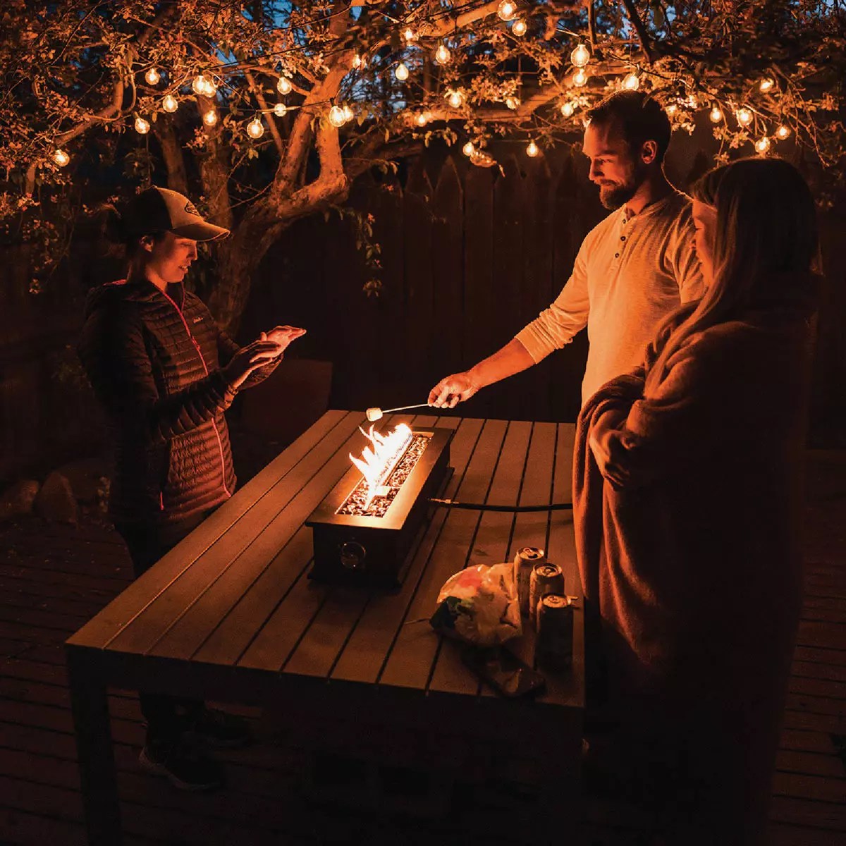 Ukiah Loom X 28 In. Black Rectangle Tabletop Gas Fire Pit Do it Best