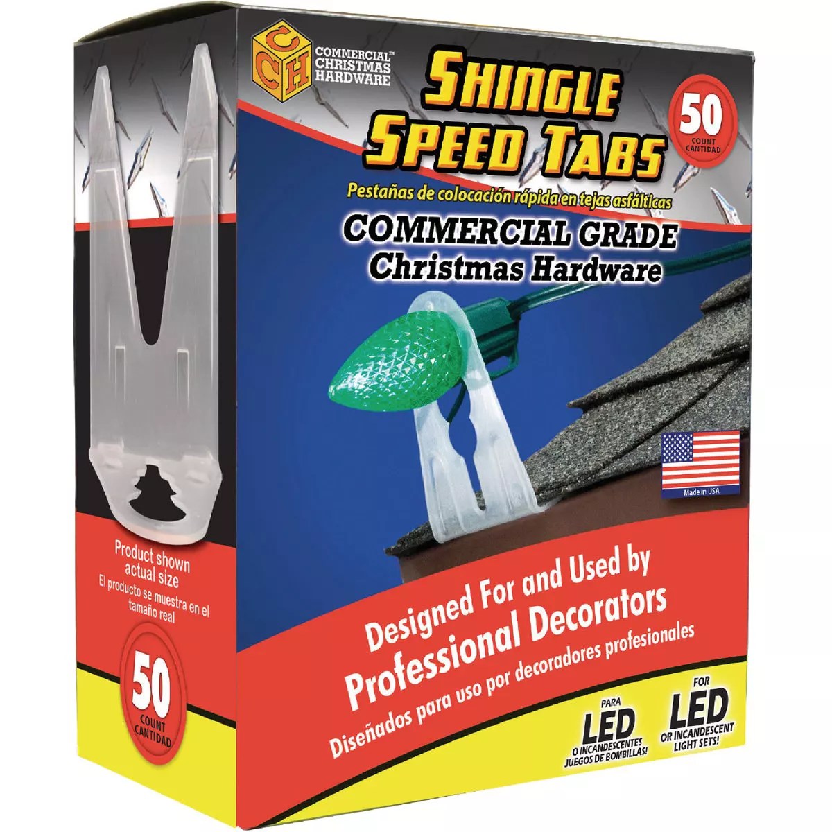 Commercial Christmas Hardware White ClipOn Shingle Speed Tabs (50Pack