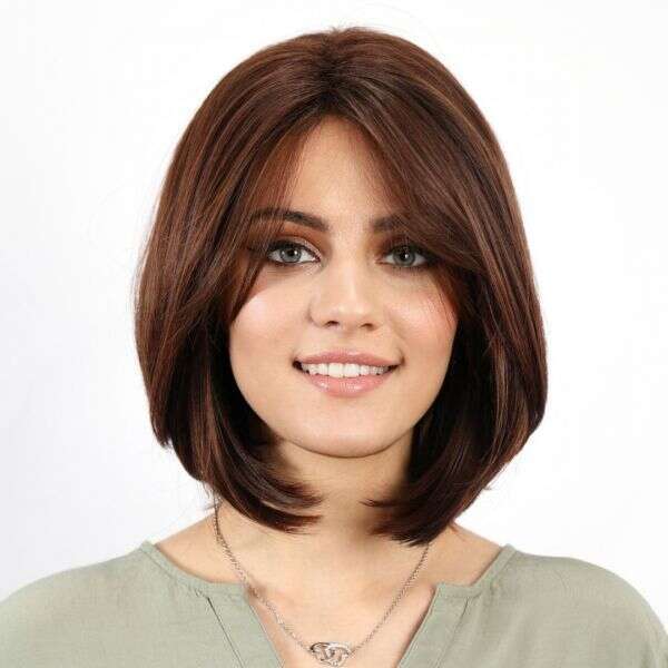 Marceline Dark brown wig with warm reflects