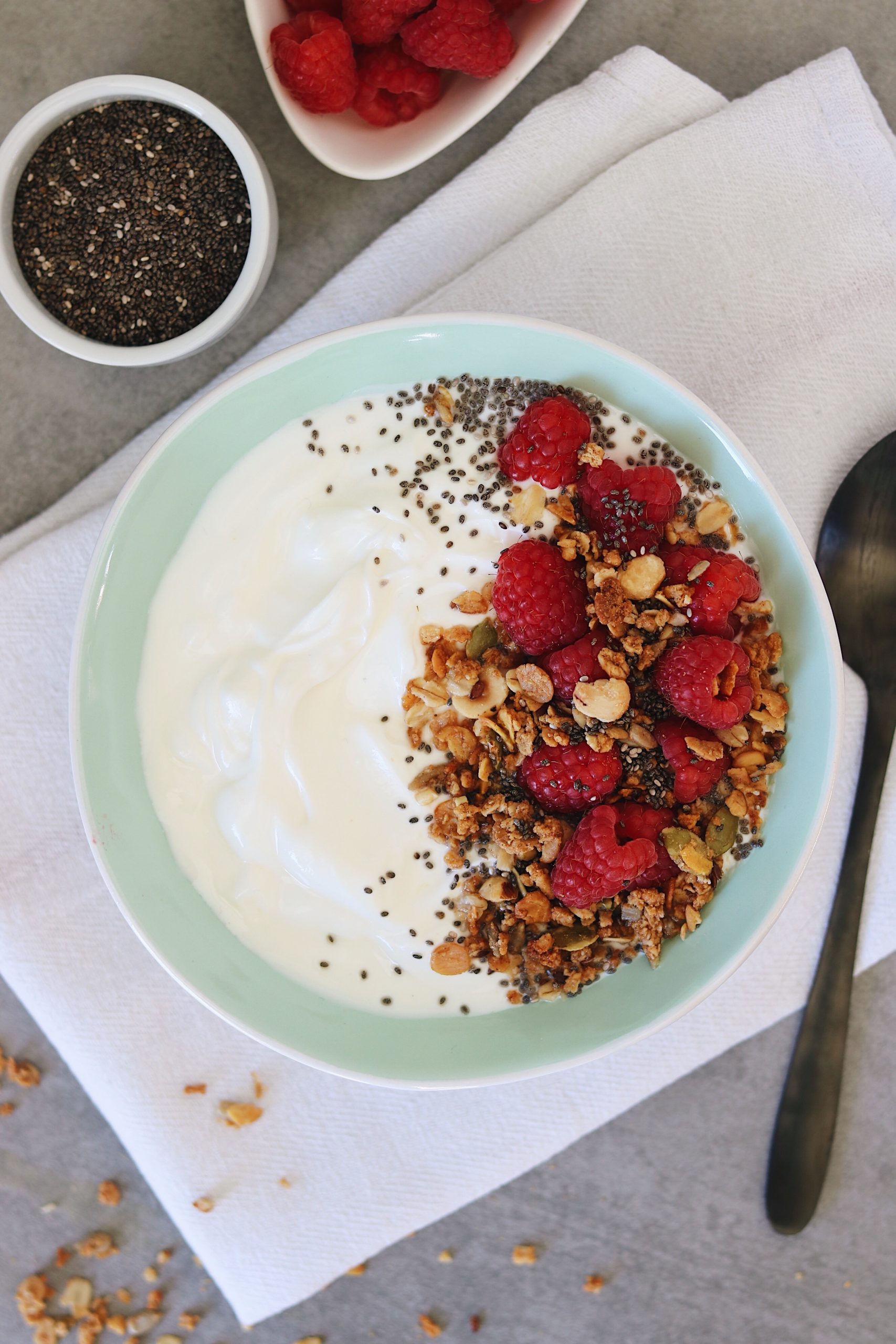 Recept Muesli en frambozen yoghurt bowl Dokter Tamara