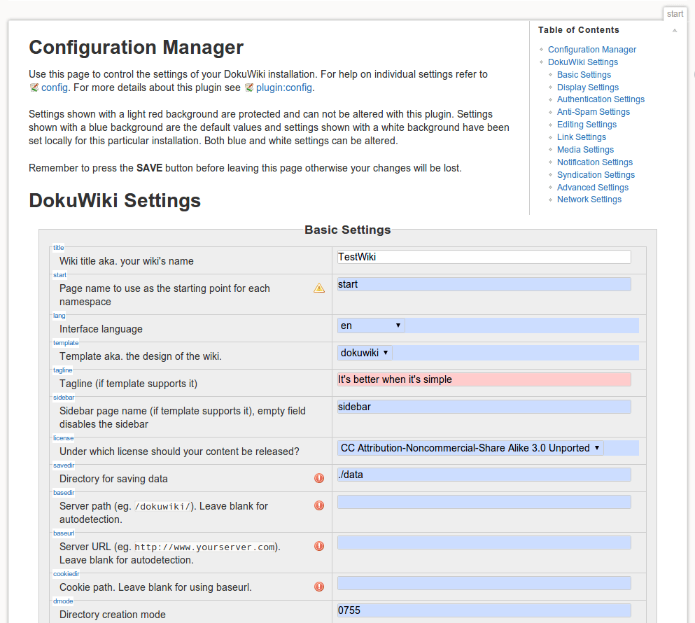 pluginconfig [DokuWiki]
