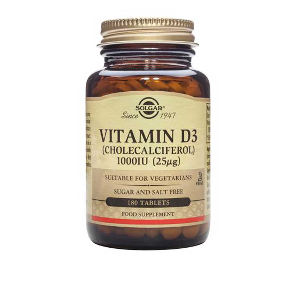 Solgar VitaminD3 1000 IU 25 AMG 180 Tablets Solgar Vitamins