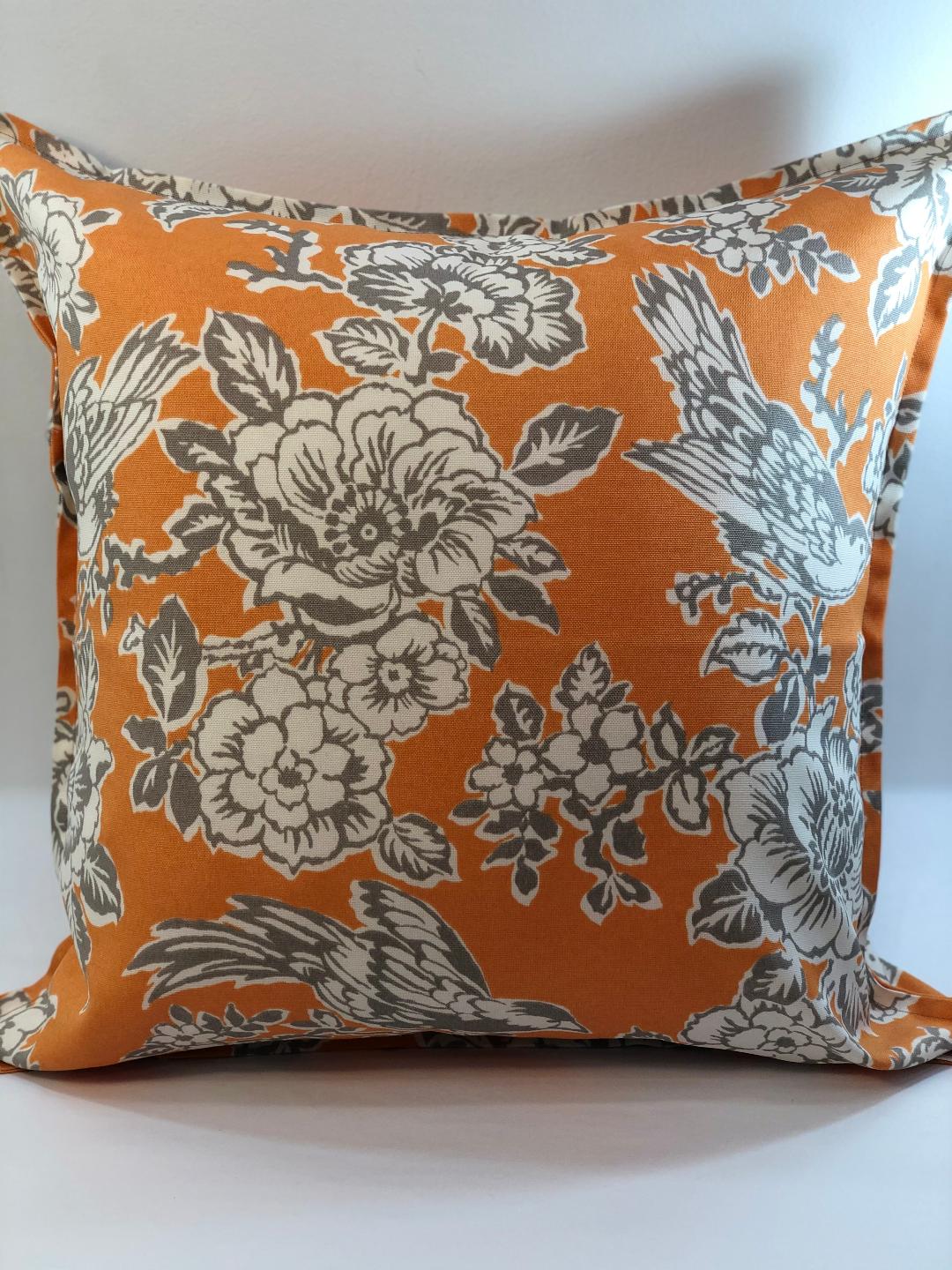 Orange Floral Pillow Exclusive Dolce Kimera