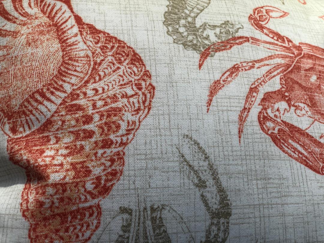 Indoor/Outdoor Peach Lobsters Pillow Exclusive Dolce Kimera