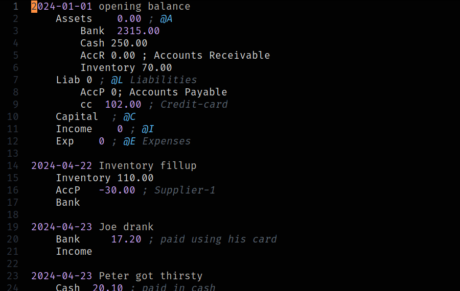 Placc Plain text accounting
