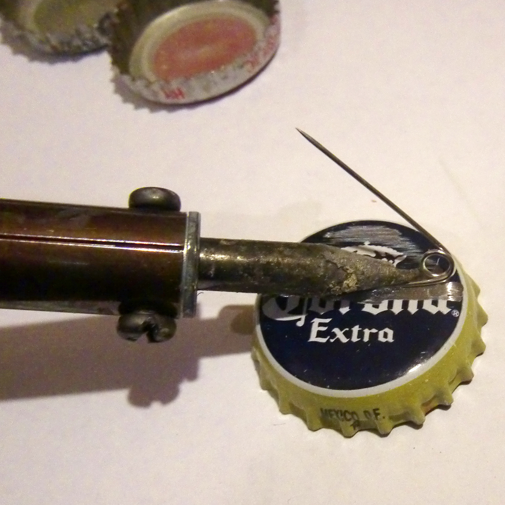 Man Crafts bottle cap pins » Dollar Store Crafts