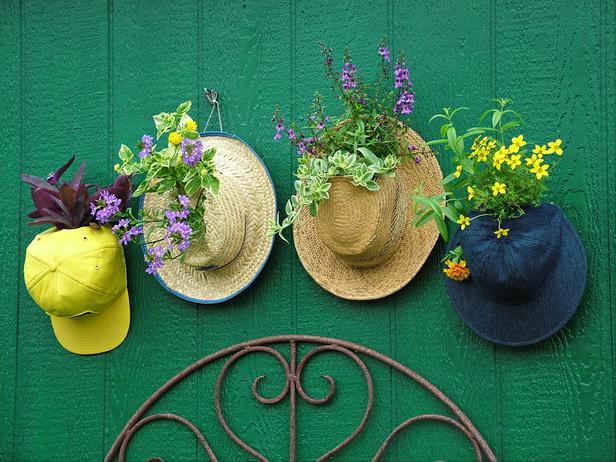 Make Hat Planters » Dollar Store Crafts
