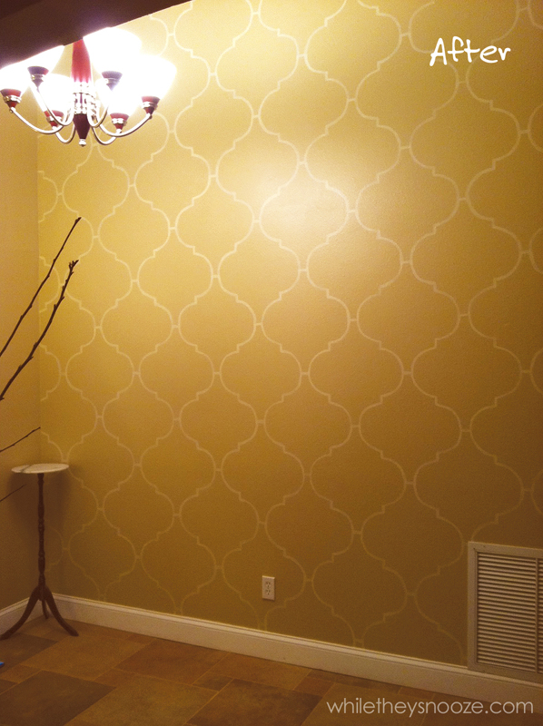 Stencil a Moroccan Accent Wall » Dollar Store Crafts