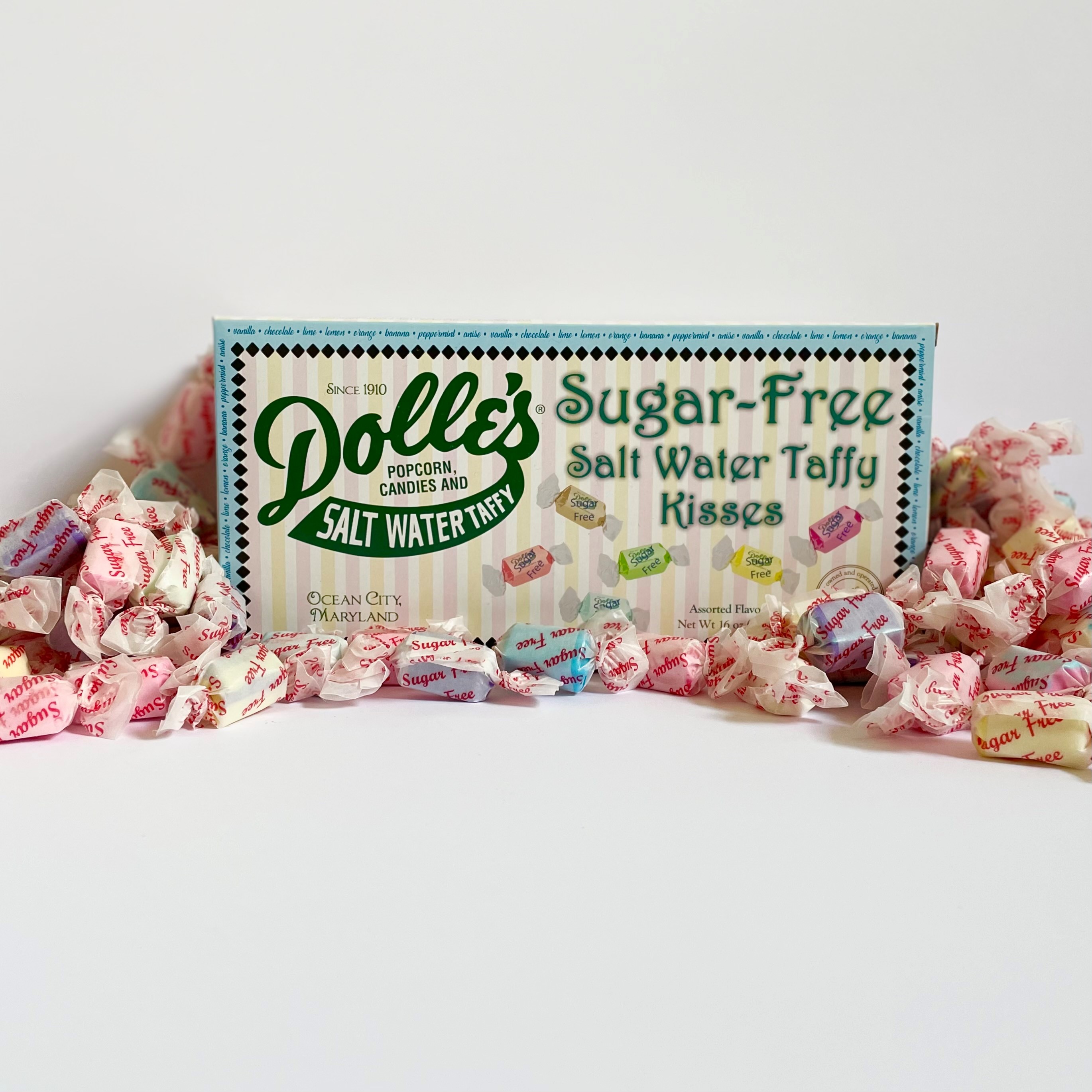 SUGAR FREE Salt Water Taffy ASSORTED1 Lb Dolle's Candyland Ocean