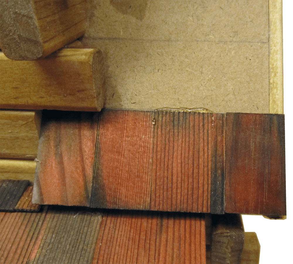 Shingling with fabric glue