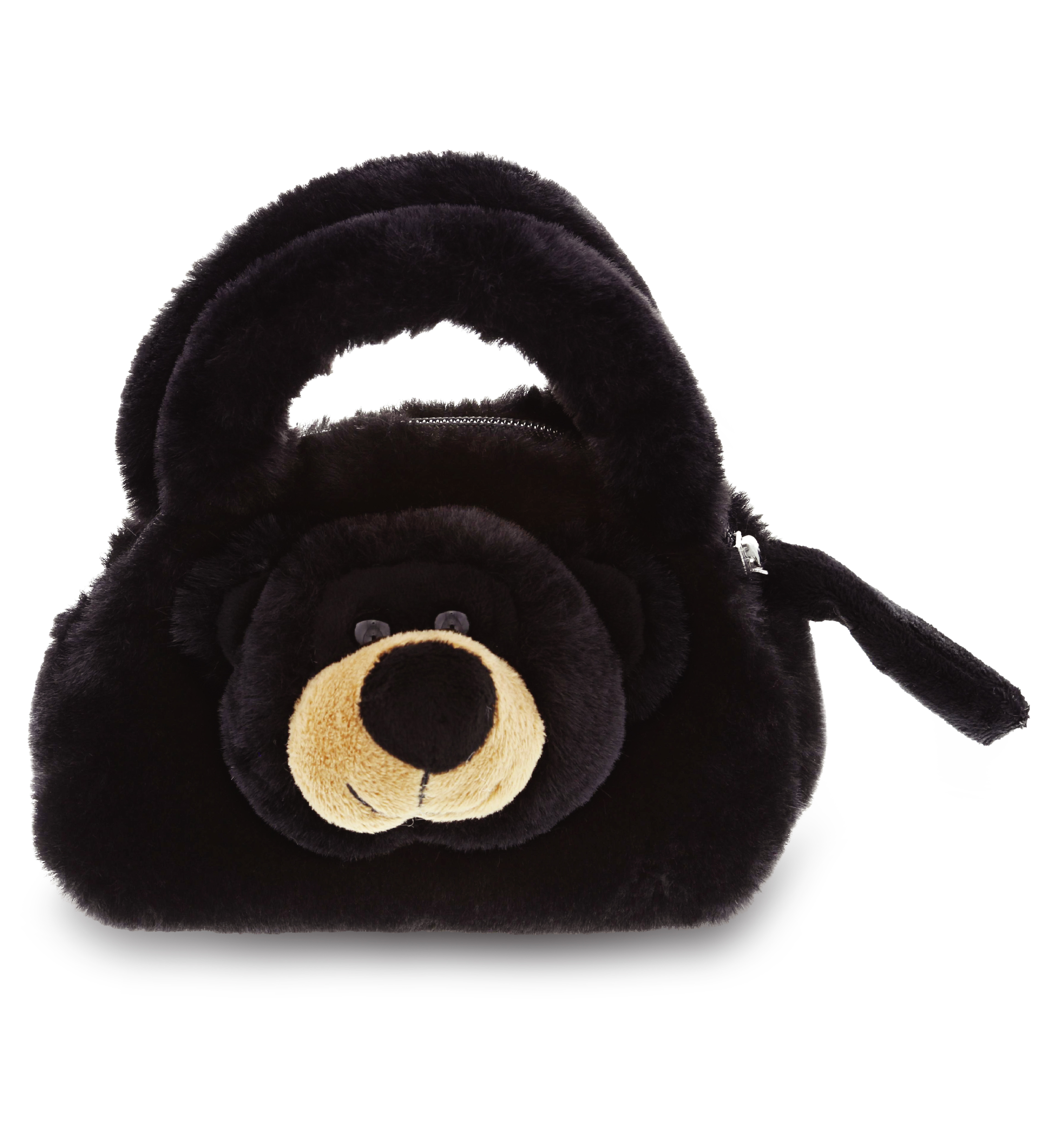 Black Bear SuperSoft Plush Hand Bag DolliBu