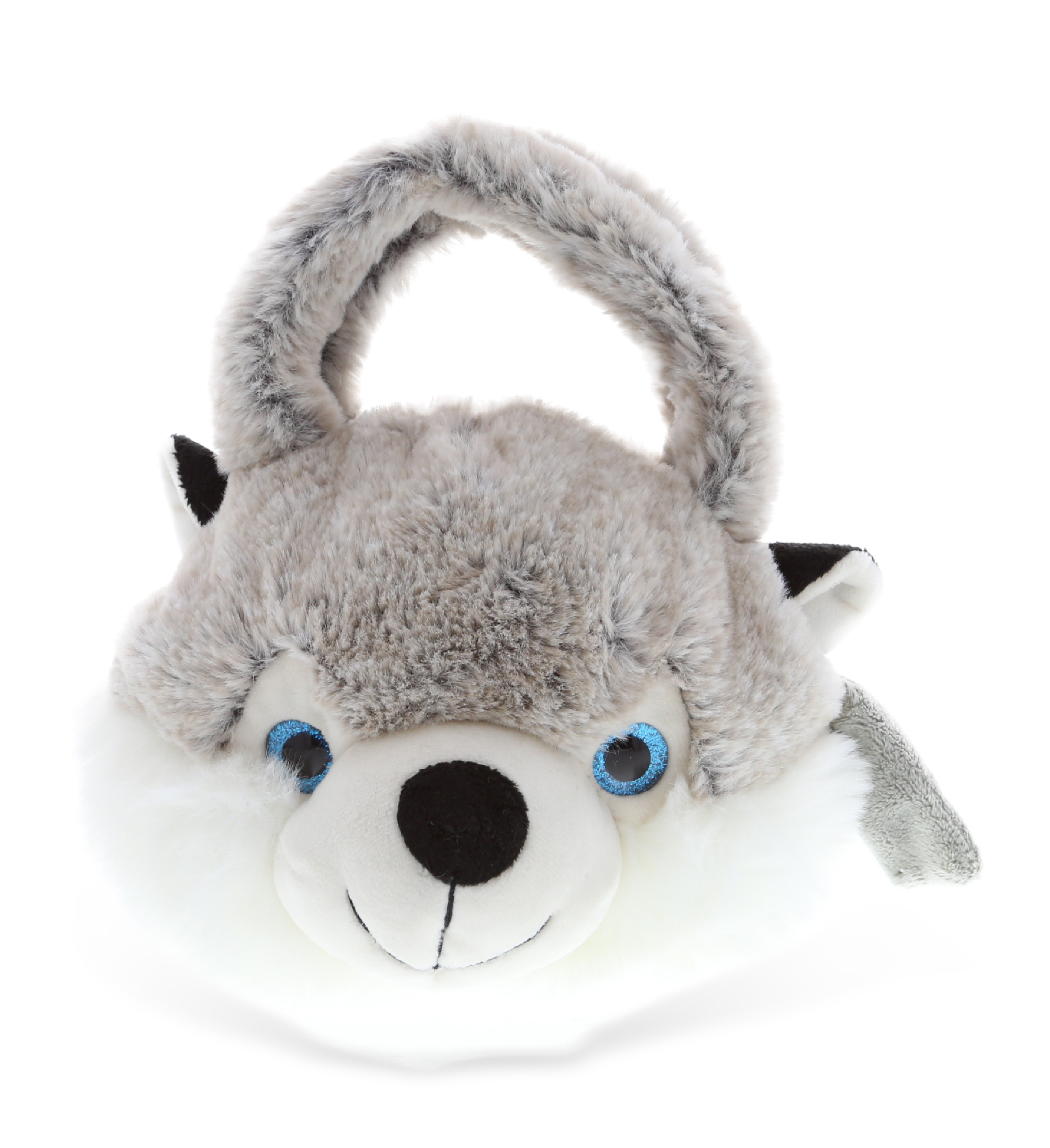 DolliBu Husky Stuffed Animal Kids Handbag, Super Soft Plush Stuffed